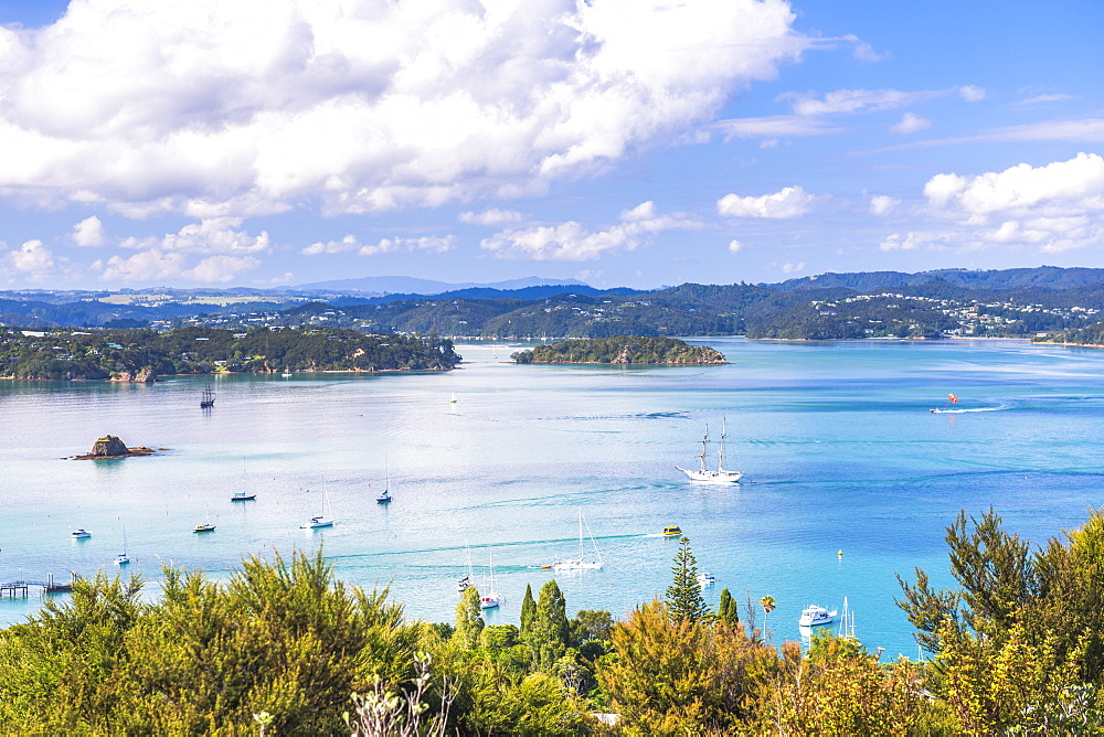 Bay of Islands seen from Flagstaff Hill in Russell, Northland Region, North Island, New Zealand, Pacific