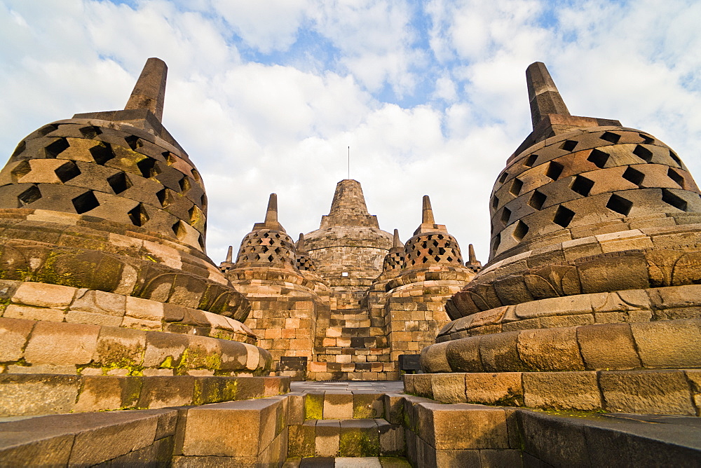 Borobudur stupa in early morning sunlight, Borobudur Temple, UNESCO World Heritage Site, Central Java, Indonesia, Southeast Asia, Asia