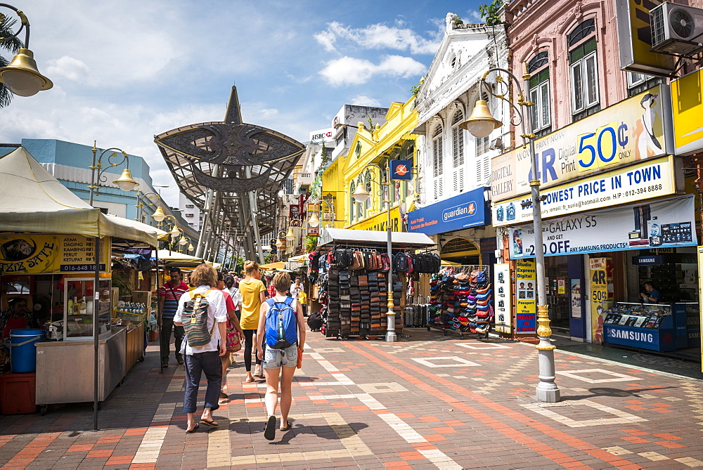 Tourists in Chinatown, Kuala Lumpur, Malaysia, Southeast Asia, Asia