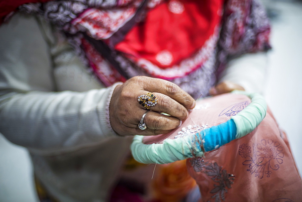 Traditional tapestry work, Lucknow, Uttar Pradesh, India, Asia