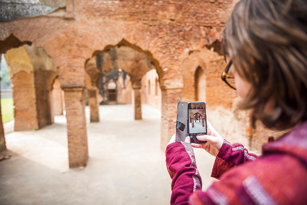 Tourist at The British Residency Complex, Lucknow, Uttar Pradesh, India, Asia