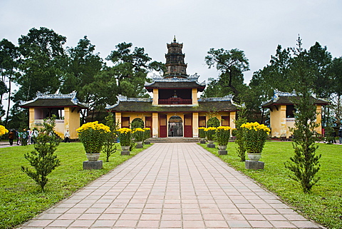 Buildings near the Thien Mu Pagoda, Hue, Vietnam, Indochina, Southeast Asia, Asia