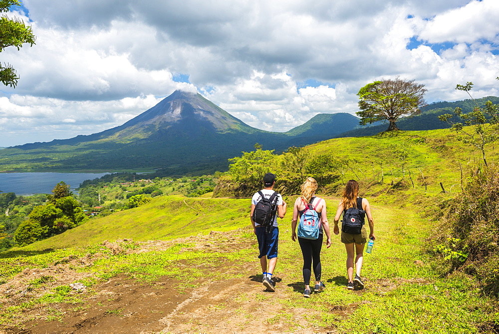 Hiking towards Arenal Volcano, Alajuela Province, Costa Rica, Central America