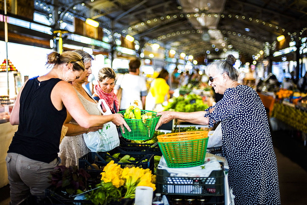 Marche Provencal, the covered market in Antibes, Provence-Alpes-Cote d'Azur, French Riviera, France, Europe