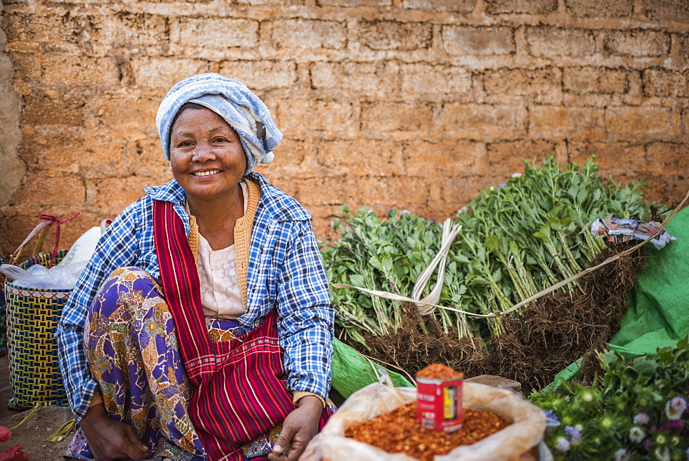 Pindaya food market, Shan State, Myanmar (Burma), Asia