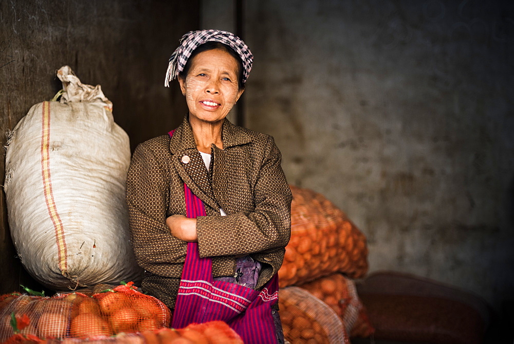 Portrait taken at Pindaya food market, Shan State, Myanmar (Burma), Asia