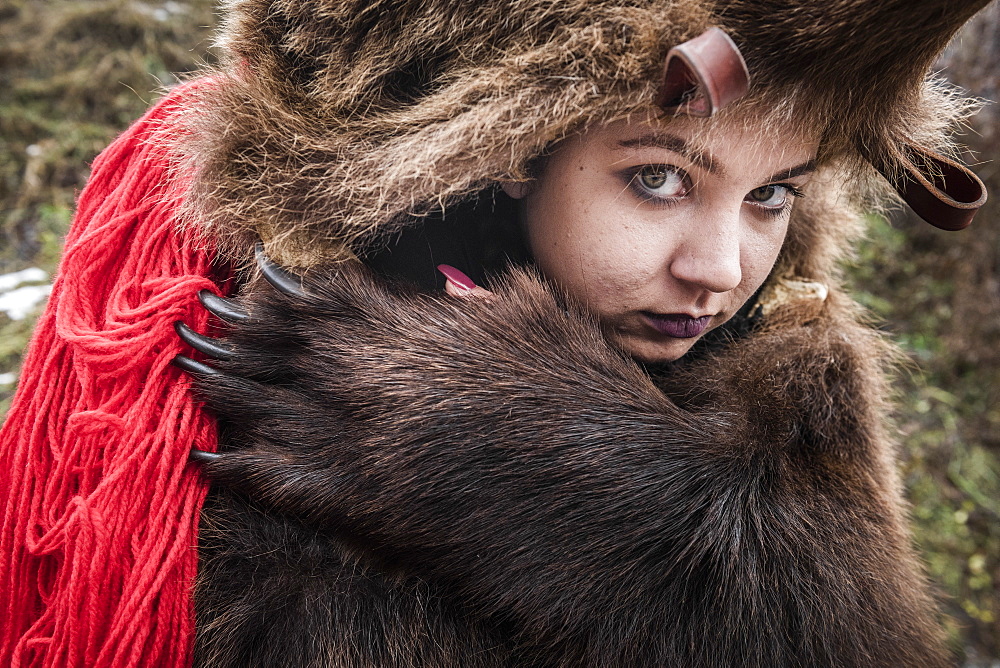 New Year Bear Dancing Festival, Comanesti, Moldova, Romania, Europe