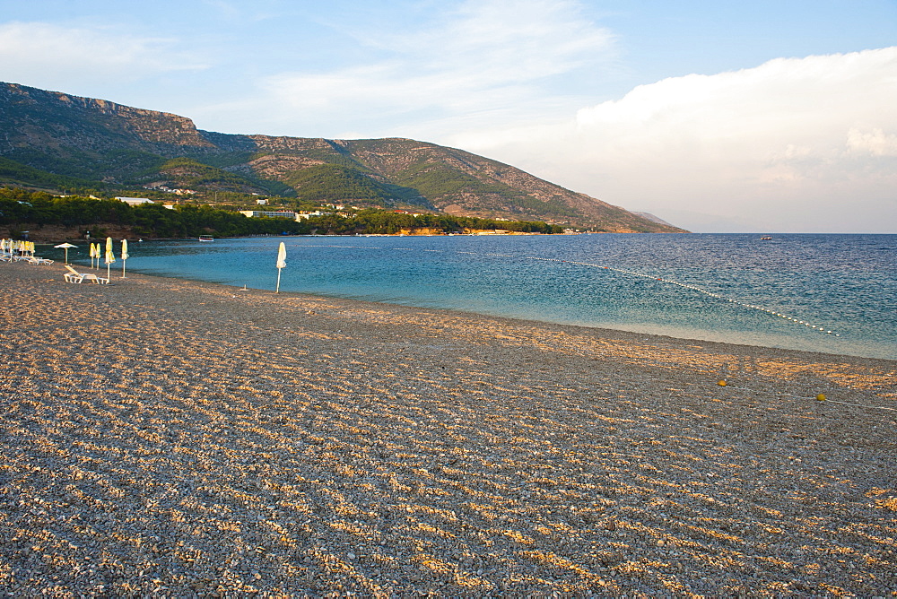 Zlatni Rat Beach at sunset, Bol, Brac Island, Dalmatian Coast, Adriatic, Croatia, Europe 