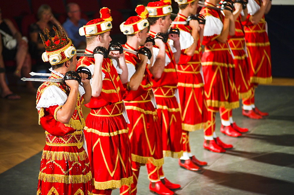 Korcula Island, dancers doing the traditional Moreska sword dance, Dalmatian Coast, Croatia, Europe 