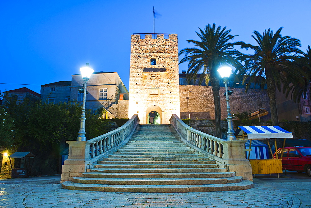 Valeki Revelin, the entrance to the Historic Town of Korcula, Korcula Island, Dalmatian Coast, Croatia, Europe 