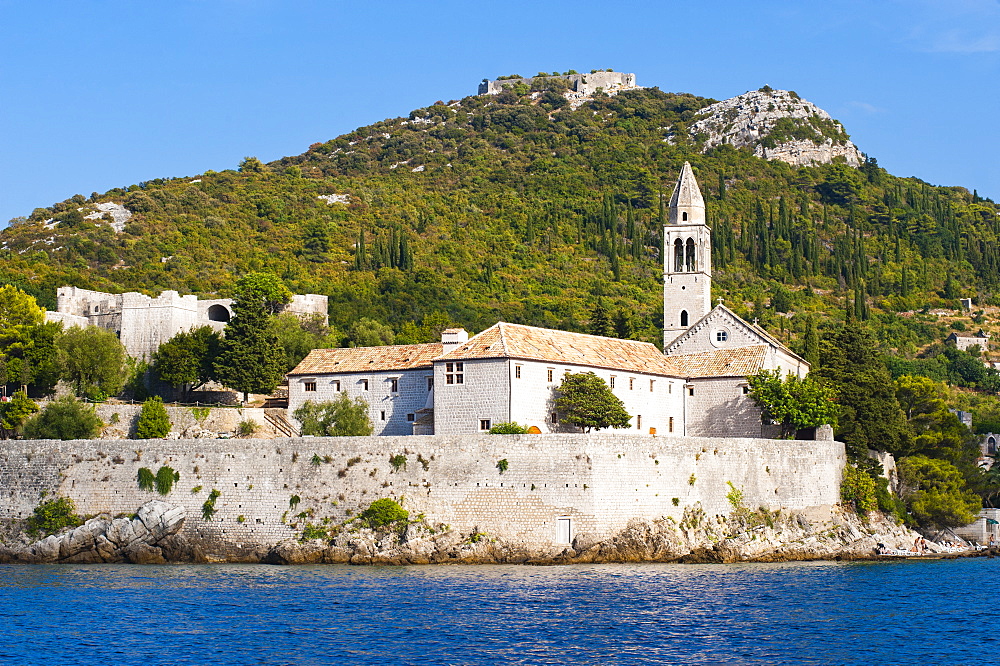 Franciscan Monastery, Lopud Island, Elaphiti Islands (Elaphites), Dalmatian Coast, Adriatic Sea, Croatia, Europe 