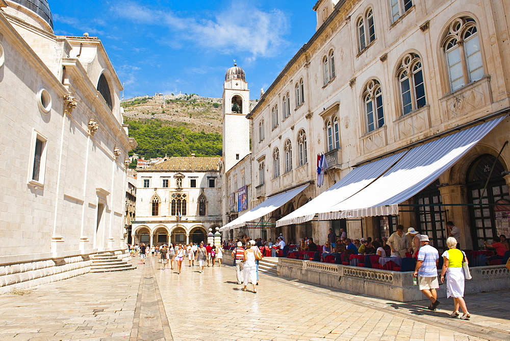 Dubrovnik City Bell Tower, Old Town, UNESCO World Heritage Site, Dubrovnik, Dalmatia, Croatia, Europe 