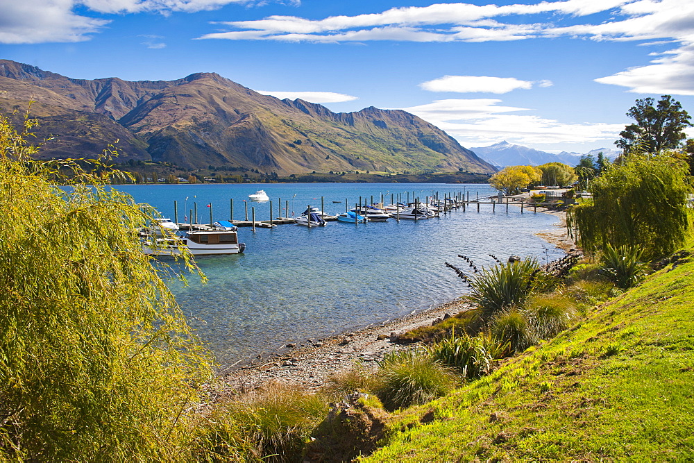 Lake Wanaka harbour sailing boats, Wanaka, South Island, New Zealand, Pacific 