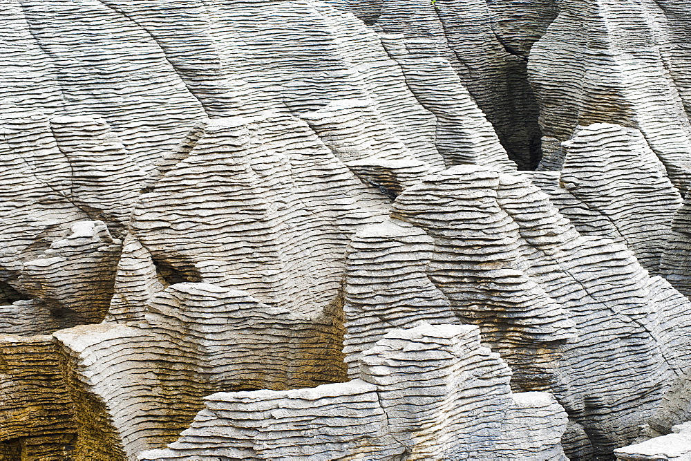 Rock patterns at Pancake Rocks, Punakaiki, West Coast, South Island, New Zealand, Pacific 