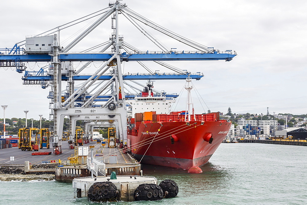 View of the city of Auckland from the harbour, North Island, New Zealand, Pacific