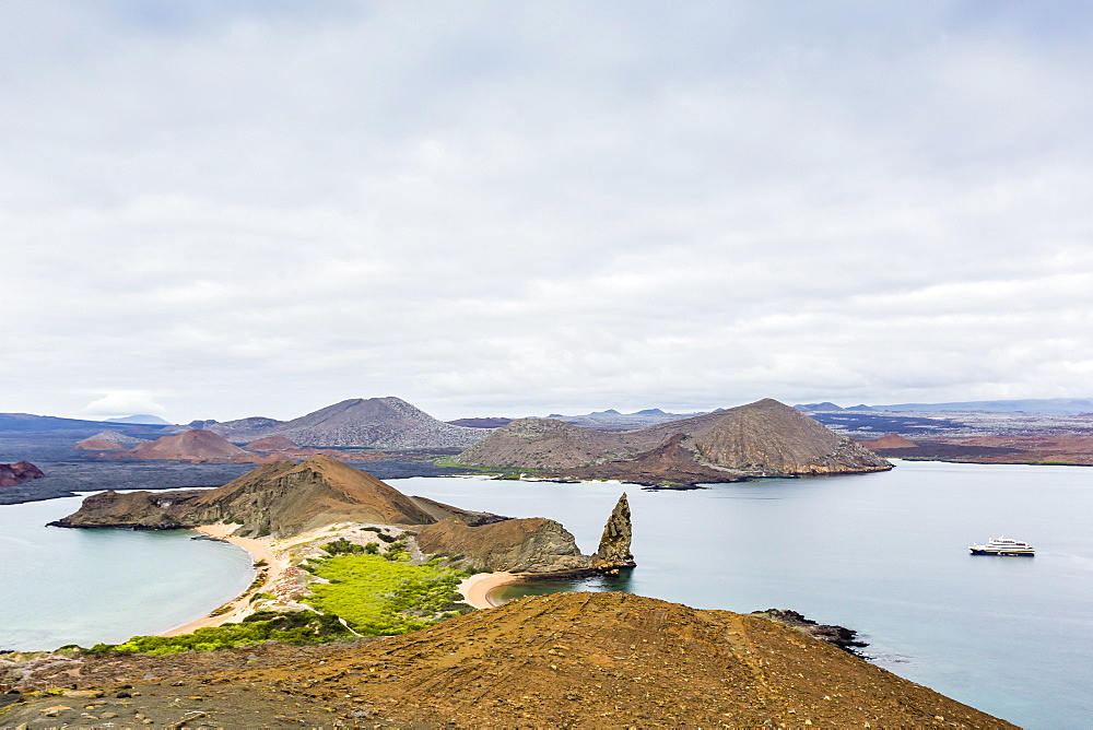 Pinnacle Rock on Bartolome Island, off Santiago Island, Galapagos Islands Group, UNESCO World Heritage Site, Ecuador, South America