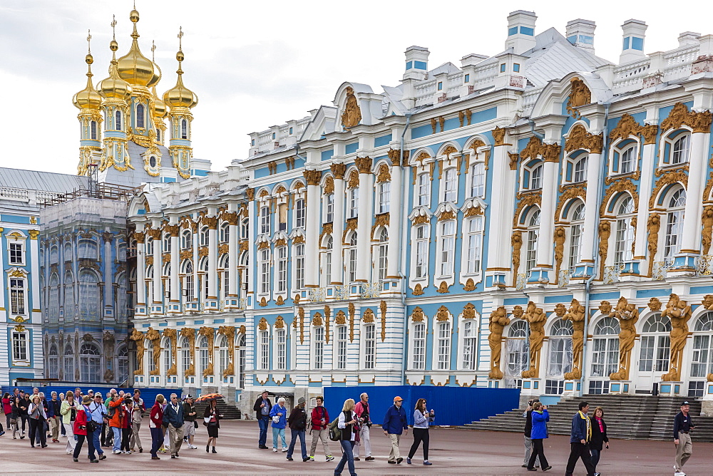 Entrance to the Catherine Palace, Tsarskoe Selo, St. Petersburg, Russia, Europe