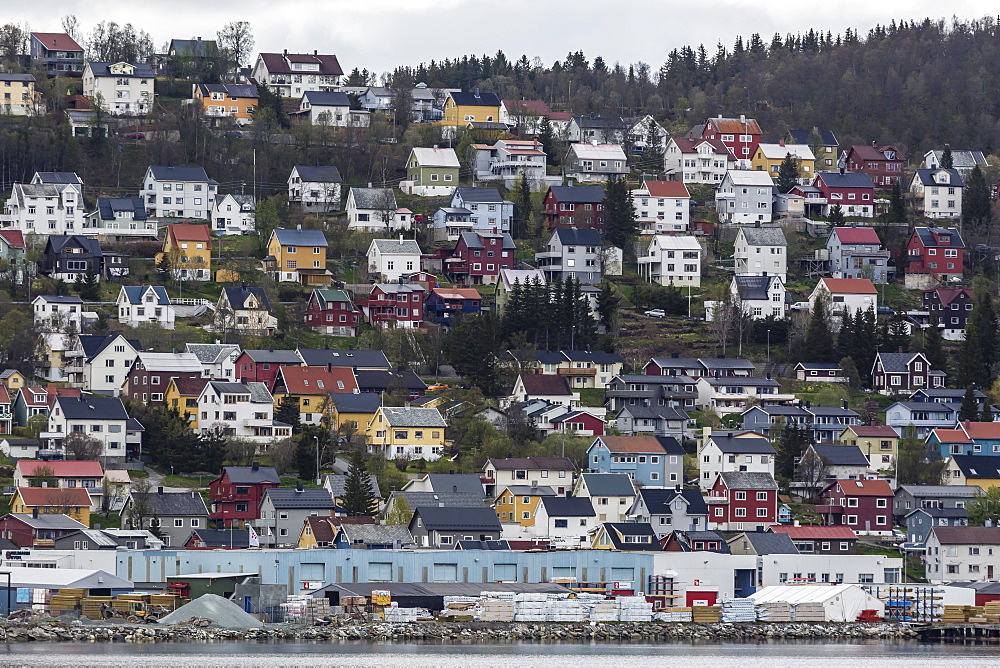 View of the harbor in Tromso, known as the Gateway to the Arctic, Norway, Scandinavia, Europe