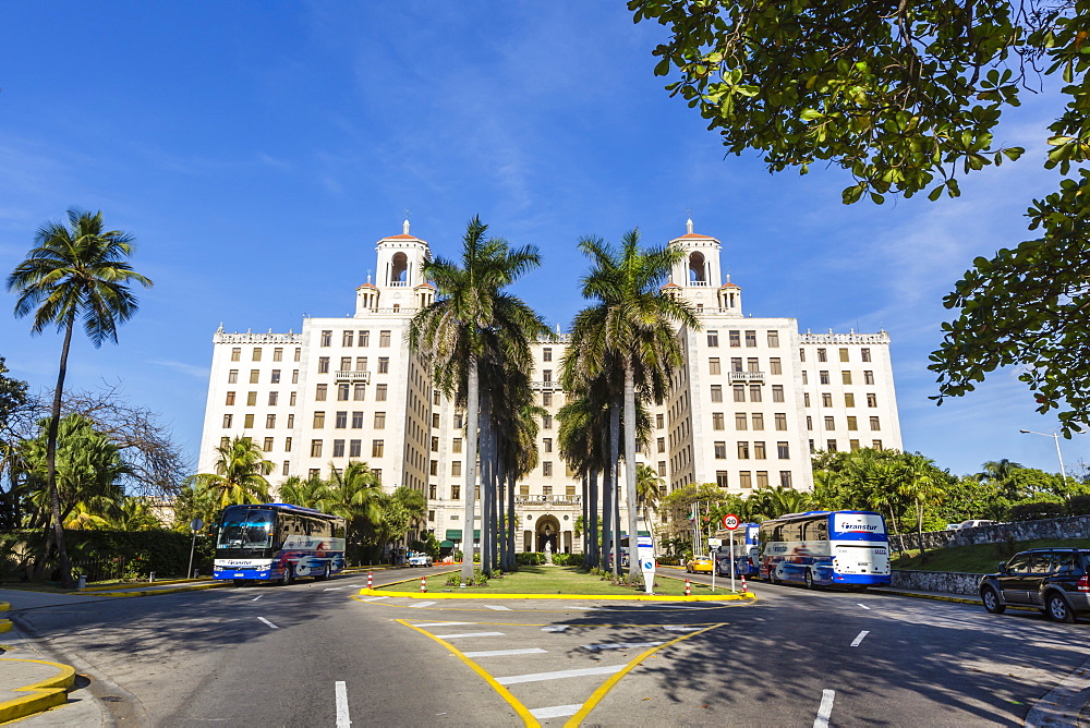 The historic Hotel Nacional de Cuba located on the Malecon in the middle of Vedado, Havana, Cuba, West Indies, Central America