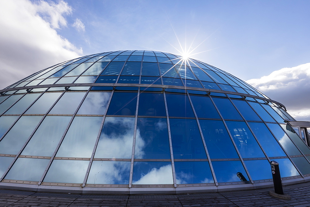 Exterior view of The Perlan Museum, converted hot water tanks in Reykjavik, Iceland, Polar Regions