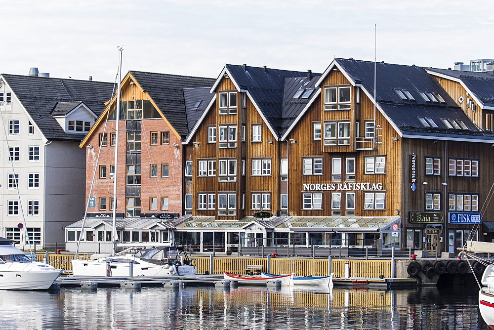 View of the harbor in Tromso, Norway, Scandinavia, Europe