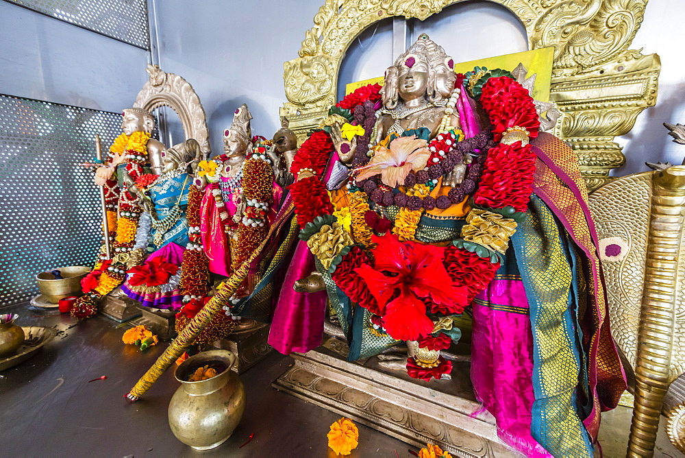 Interior of the Nadi Hindu Temple, Viti Levu, Republic of Fiji, South Pacific Islands, Pacific