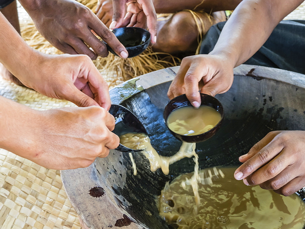 A kava ceremony with the people of Sabeto Village, Viti Levu, Republic of Fiji, South Pacific Islands, Pacific