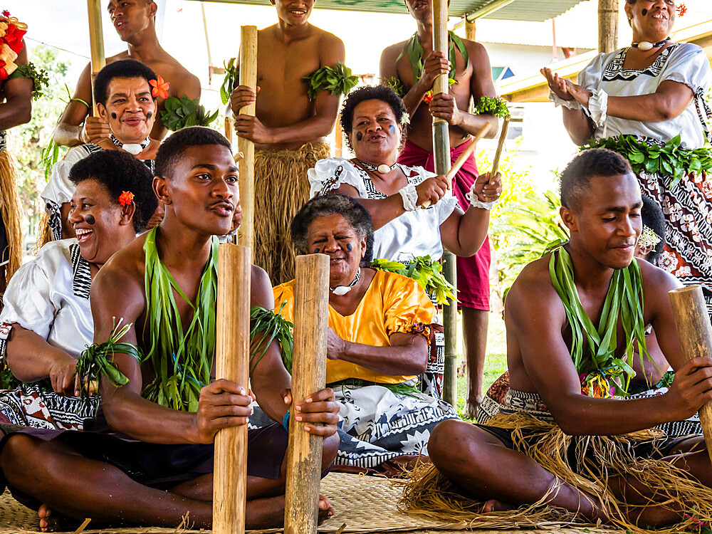 A kava ceremony from the people of Sabeto Village, Viti Levu, Republic of Fiji, South Pacific Islands, Pacific