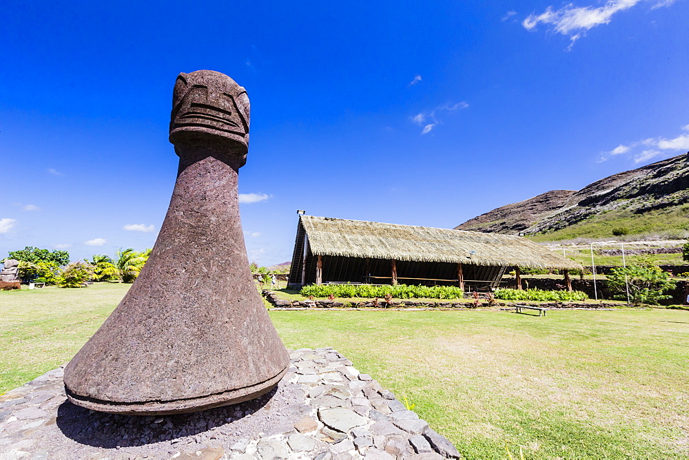 Art display from the Musee Communal de Ua Huka, Ua Huka Island, Marquesas, French Polynesia, South Pacific, Pacific