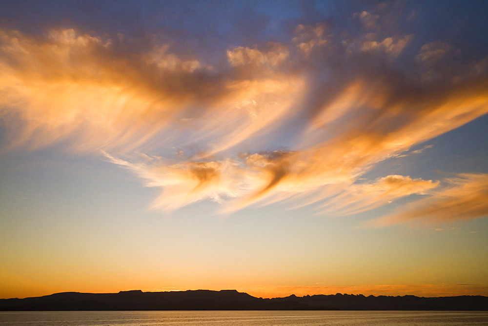 Sunset, Baja Peninsula, Gulf of California (Sea of Cortez), Baja California, Mexico, North America