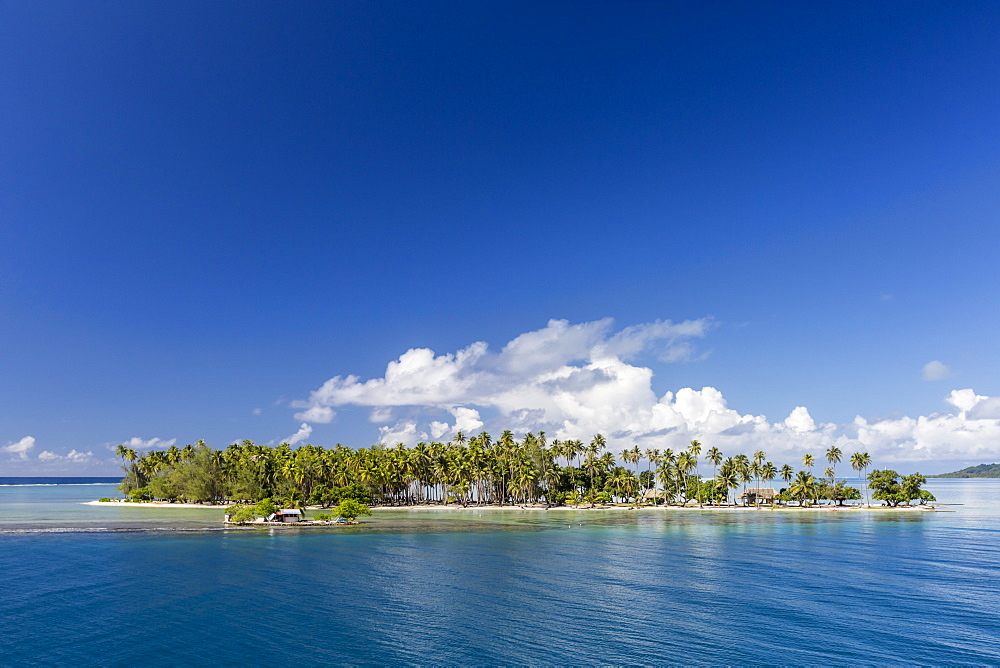 On approach to Raiatea through a break in the atoll reef, Society Islands, French Polynesia, South Pacific, Pacific