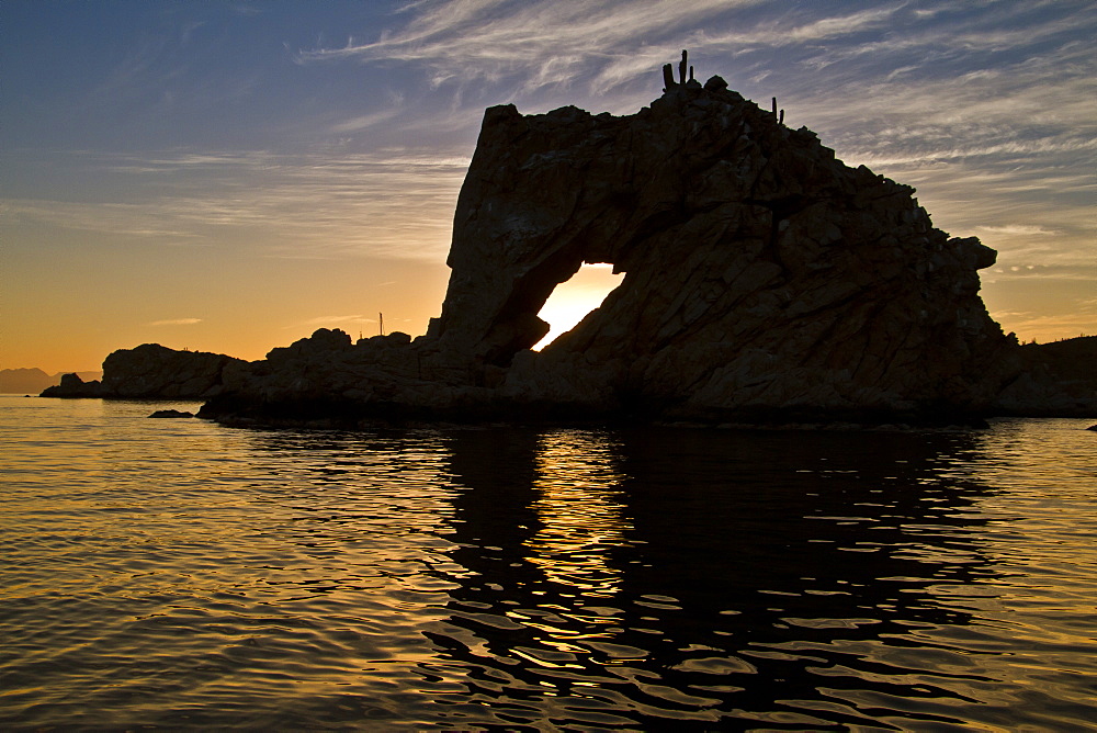 Sunset, Isla Catalina, Gulf of California (Sea of Cortez), Baja California Sur, Mexico, North America