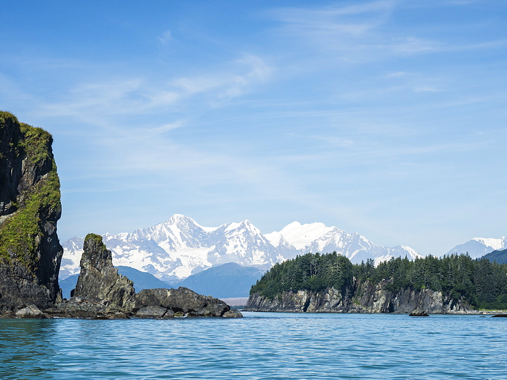 The Fairweather Range as seen from Fern Harbour, Glacier Bay National Park, Southeast Alaska, United States of America