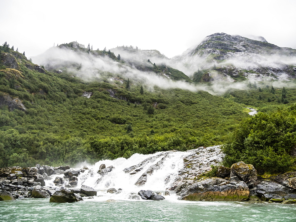 Ice melt waterfall in Tracy Arm-Fords Terror Wilderness Area, Southeast Alaska, United States of America