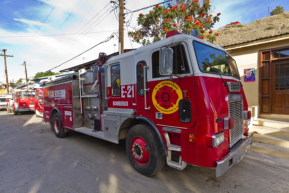 Fire truck, Santa Rosalia, Gulf of California (Sea of Cortez), Baja California Sur, Mexico, North America