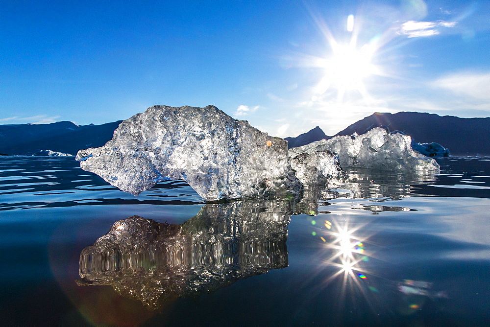 Floating ice, Vikingbukta (Viking Bay), Scoresbysund, Northeast Greenland, Polar Regions