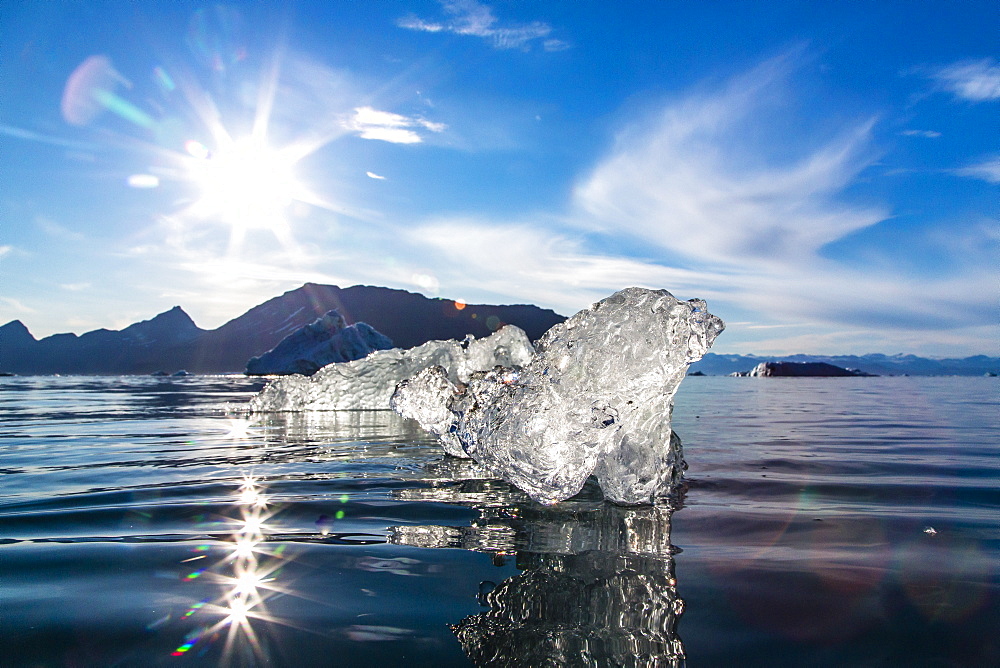 Floating ice, Vikingbukta (Viking Bay), Scoresbysund, Northeast Greenland, Polar Regions