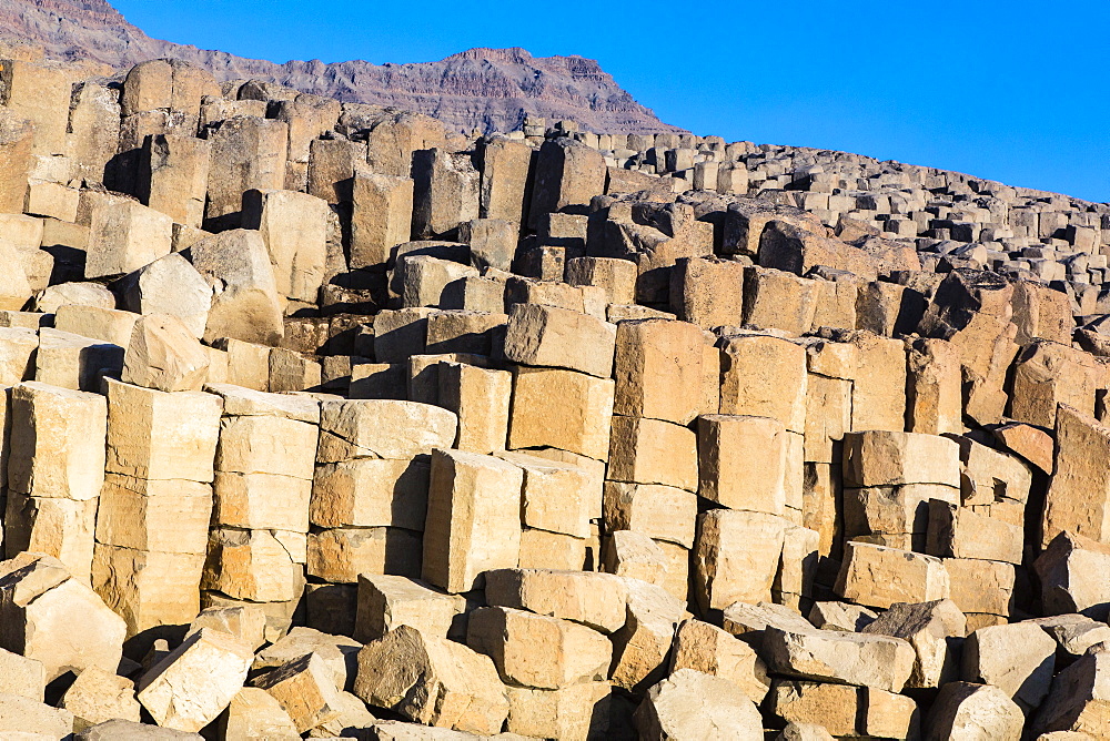 Columnar basalt, Vikingbukta (Viking Bay), Scoresbysund, Northeast Greenland, Polar Regions