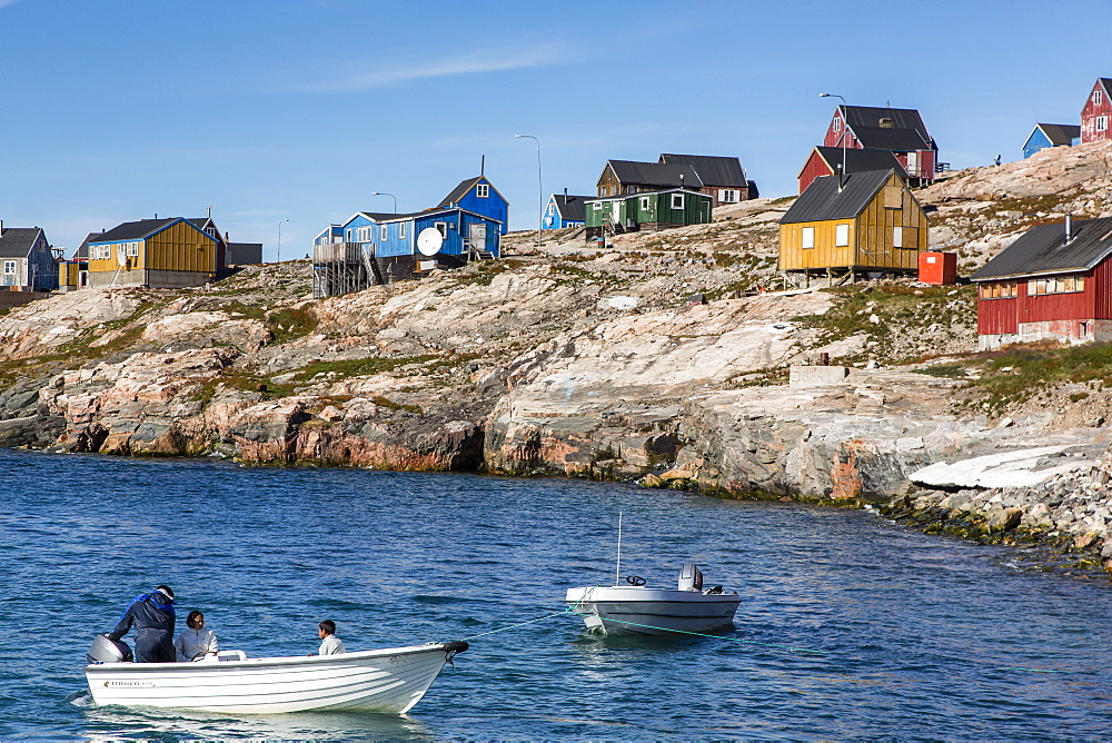 Inuit village, Ittoqqortoormiit, Scoresbysund, Northeast Greenland, Polar Regions