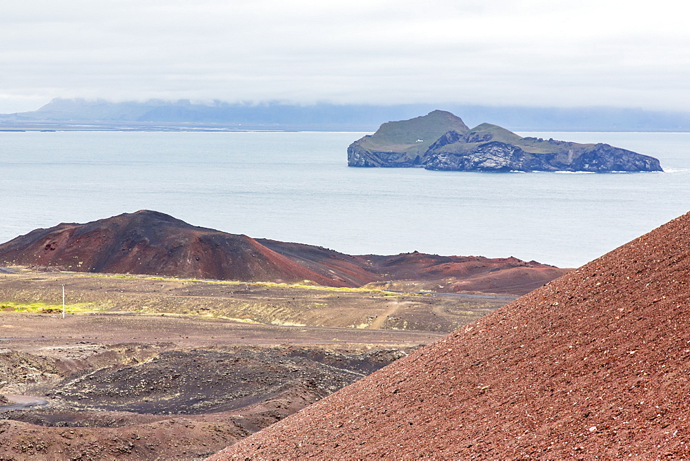 Overlooking recent lava flow on Heimaey Island, Iceland, Polar Regions