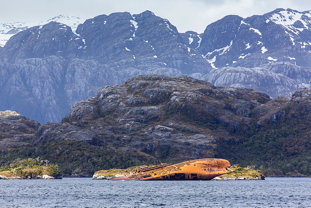 Shipwreck in the Strait of Magellan, Patagonia, Chile, South America