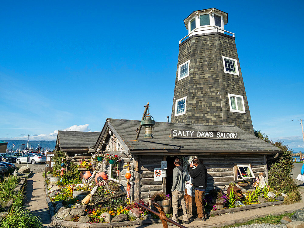 The Salty Dawg Saloon near the Homer Harbor on the Homer Spit in Kachemak Bay, Kenai Peninsula, Alaska, United States of America, North America