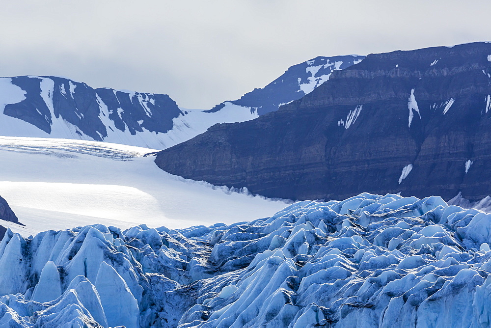 Tidewater glacier, Hornsund, Spitsbergen, Svalbard Archipelago, Norway, Scandinavia, Europe 