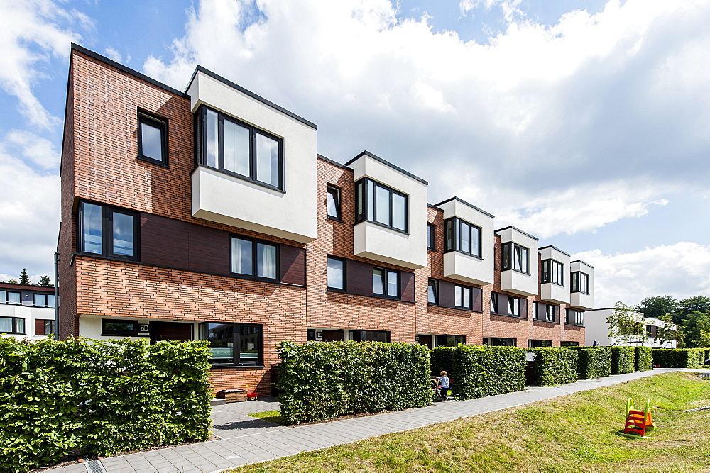 Modern row houses, Hamburg Klein Borstel, Germany