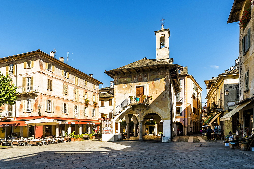 Palazzo della Comunita palace Motta, Piazza Mario Motta, Orta San Giulio, Piedmont, Italy