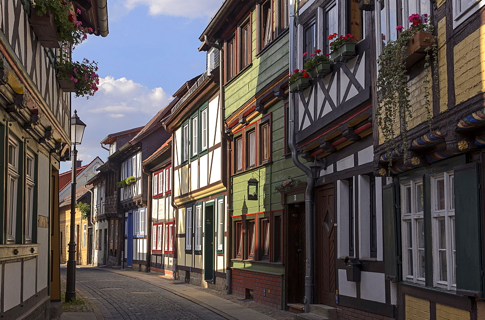 Half-timbered houses, Kochstrasse in Wernigerode, Harz, Saxony-Anhalt, Germany, Europe