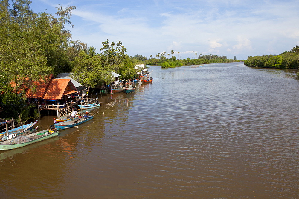 Fishing boats in Bang Saphan, Prachuap Khiri Khan Province, Thailand, Asia