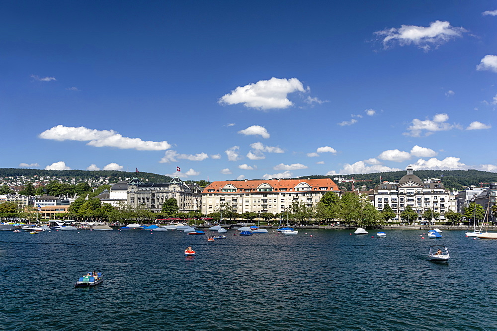 Lake Zurich, Promenade with old houses and villas, Zurich, Canton Zurich, Switzerland