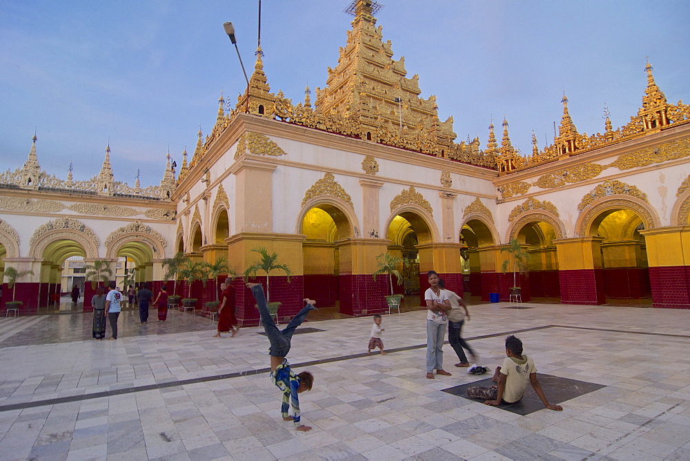 Mahamuni pagoda at sunset, Mandalay, Myanmar, Burma