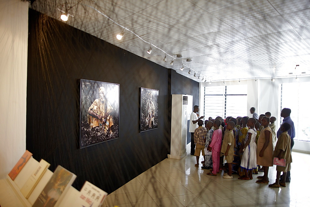 School class visiting a photo exibition, African Contemporary Art, Foundation Zinsou, Cotonou, Littoral Department, Benin